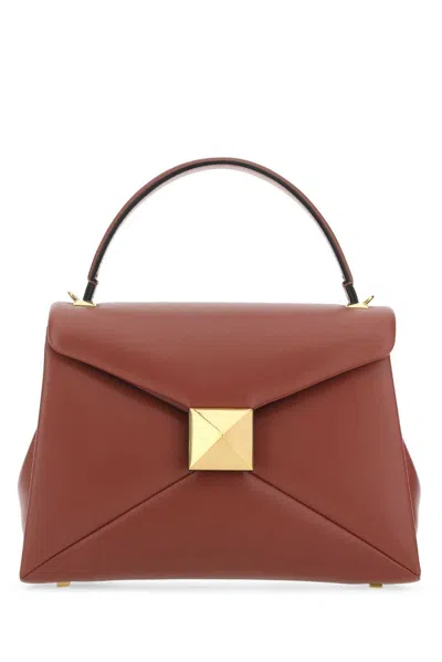 Valentino Garavani One Stud Small Leather Handbag In Leather Brown