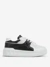 Valentino One Stud Xl Low-top Sneaker In Nappa Leather And Jacquard Toile Iconographe Technical Fabric In Black & White