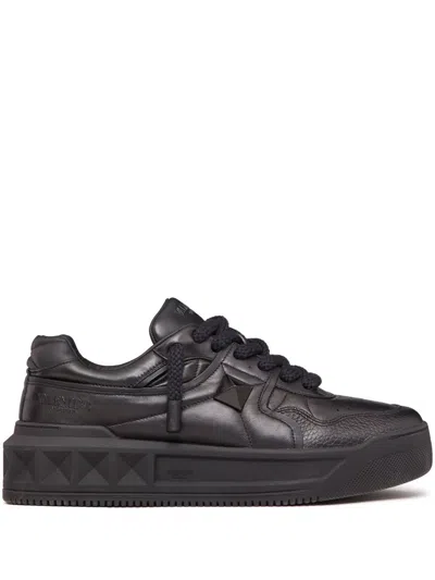 Valentino Garavani One Stud Xl Leather Low-top Sneakers In Black