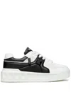 Valentino One Stud Xl Low-top Sneaker In Nappa Leather And Jacquard Toile Iconographe Technical Fabric In White