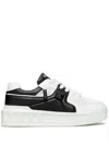 Valentino One Stud Xl Low-top Sneaker In Nappa Leather And Jacquard Toile Iconographe Technical Fabric In White