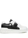 Valentino One Stud Xl Low-top Sneaker In Nappa Leather And Jacquard Toile Iconographe Technical Fabric In White