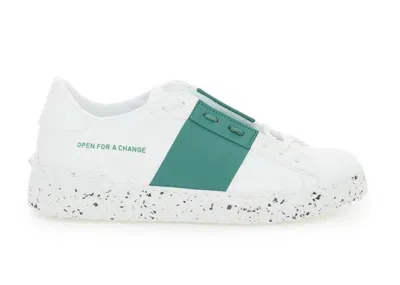 Pre-owned Valentino Garavani Garavani Open For Change (women's) Sneakers In Garavani White/green