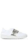 Valentino Open Sneakers With Laminated Band In Bianco
