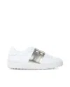Valentino Open Sneakers With Laminated Band In White