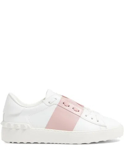 Valentino Garavani Open Leather Sneakers In White