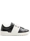 Valentino Garavani Open Leather Sneakers With Contrast Band And Stud Details Shoes In Black