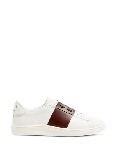 Valentino Garavani Open Royco Leather Sneakers In White