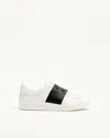 Valentino Garavani Minimalist Leather Sneakers With Contrasting Stripe Detail And Vlogo Signature In Multi