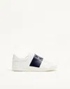 Valentino Garavani Minimalist Leather Sneakers With Contrasting Stripe Detail And Vlogo Signature In Animal Print