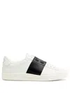 Valentino Garavani Minimalist Leather Sneakers With Contrasting Stripe Detail And Vlogo Signature In White