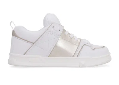 Pre-owned Valentino Garavani Garavani Open Skate Leather Lowtop (women's) Sneakers In White