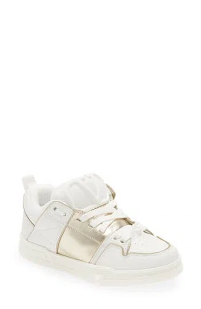 Valentino Garavani Open Skate Leather Low-top Sneakers In White