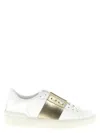 Valentino Open Sneakers With Metallic Accent And Studded Heel In White
