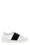 Valentino Round Toe Low-top Sneakers With Calfskin Band In Multi