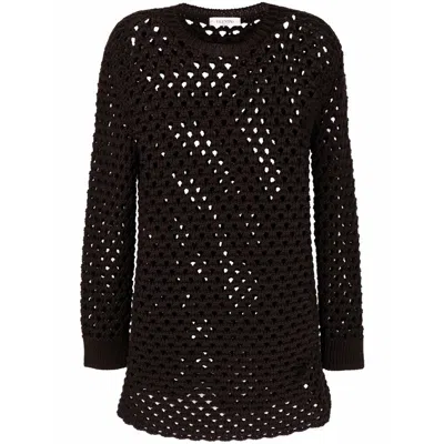 Valentino Garavani Open-knit Jumper In Black