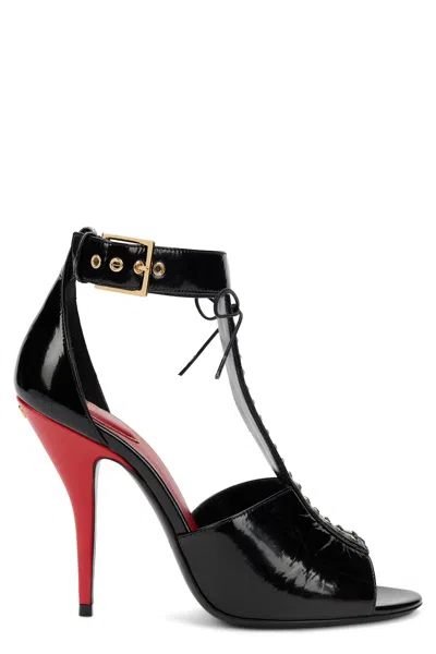 Valentino Garavani Open-toe Stiletto Sandals With Ankle Strap In Black