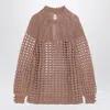 Valentino Openwork Sweater In Linen Blend