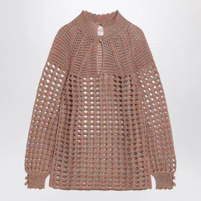 Valentino Garavani Openwork Sweater In Blend In Multi