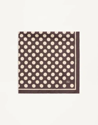 Valentino Garavani Opticool Silk Scarf In Brown