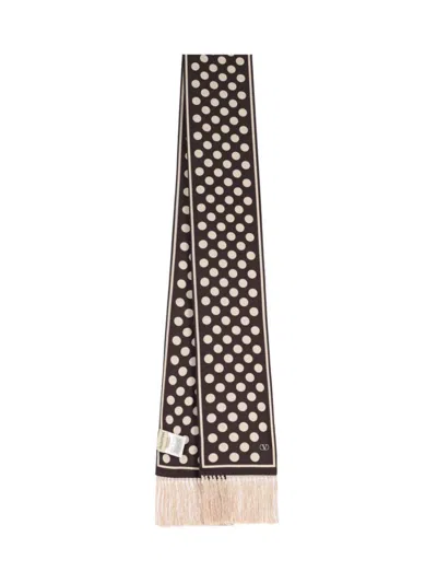 Valentino Garavani "opticool" Silk Scarf Brown