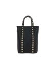 Valentino Garavani Rockstud Logo Detailed Tote Bag In Black