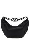Valentino Textured Leather Chain Strap Shoulder Bag In Black