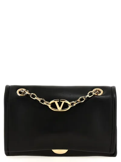 Valentino Garavani Vlogo-signature Shoulder Bag In 0no Black