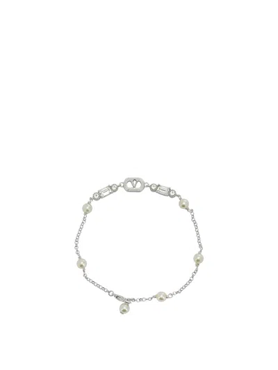 Valentino Garavani "ovalette" Bracelet In Silver