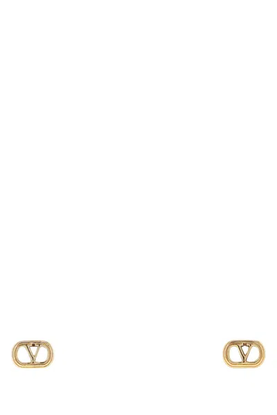 Valentino Garavani Ovalette Metal Earrings In Gold