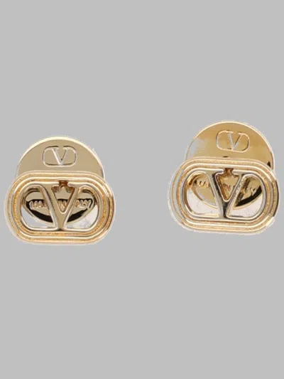 Valentino Garavani Ovalette Metal Earrings In Gold