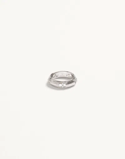 Valentino Garavani Ovalette Metal Ring In Metallic