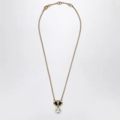 VALENTINO GARAVANI VALENTINO GARAVANI OVALETTE NECKLACE WITH SWAROVSKI PEARL