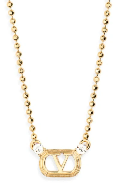 Valentino Garavani Ovalette Pendant Necklace In Gold