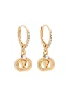 Valentino Garavani Ovalette Vlogo Hoop Earrings In Gold