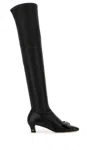 Valentino Over-the-knee Stiletto Bow Detail Boots In Black