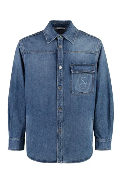 VALENTINO VALENTINO GARAVANI OVERSHIRT IN DENIM