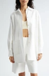 Valentino Giubbino Oversize In Misto Cotone Bianco Donna In Bianco