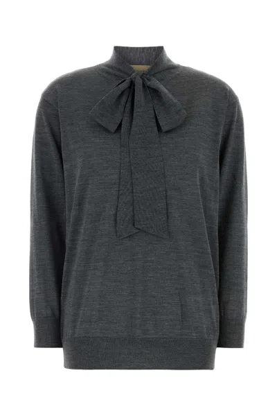 Valentino Garavani Oversize Wool Sweater In Grey