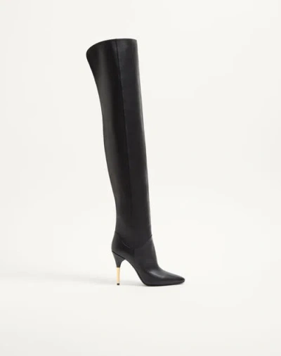 Valentino Garavani Over-the-knee Calfskin Boot 105mm Woman Black 36