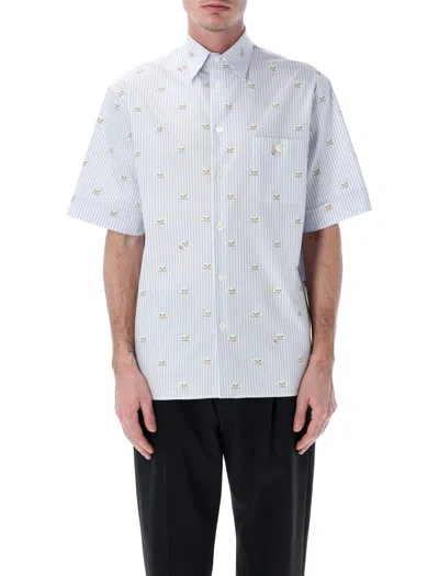 Valentino Garavani Oxford Shirt With Le Chat De La Maison Print In Multi