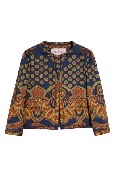 VALENTINO VALENTINO GARAVANI PAISLEY CROP DENIM JACKET