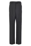Valentino Pressed Crease Tailored Trousers In Gray