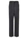 Valentino Pressed Crease Tailored Trousers In Gray