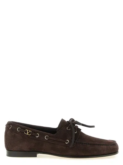 Valentino Garavani 'palm Avenue' Boat Shoe In Brown