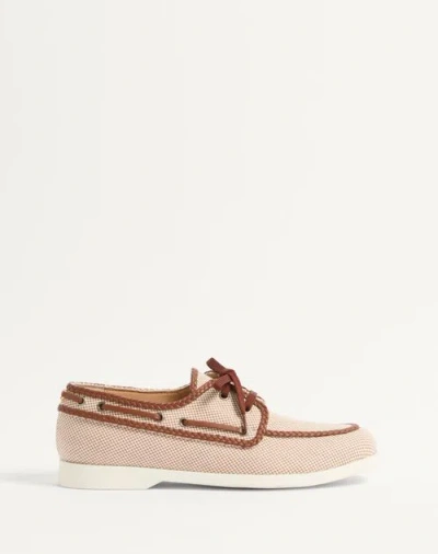 VALENTINO GARAVANI VALENTINO GARAVANI PALM AVENUE CANVAS AND NAPPA BOAT SHOE