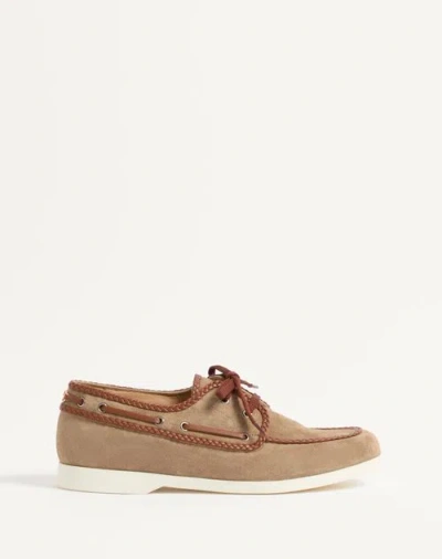 VALENTINO GARAVANI VALENTINO GARAVANI PALM AVENUE CRUST AND NAPPA LEATHER BOAT SHOE