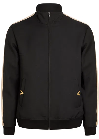 Valentino Garavani Panelled Jersey-twill Track Jacket In Black
