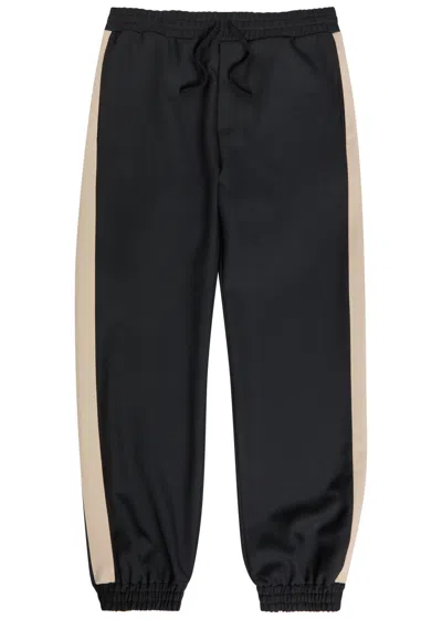 Valentino Garavani Panelled Jersey-twill Track Pants In Black
