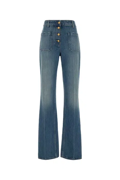 Valentino Garavani Pantalone Denim In Blue